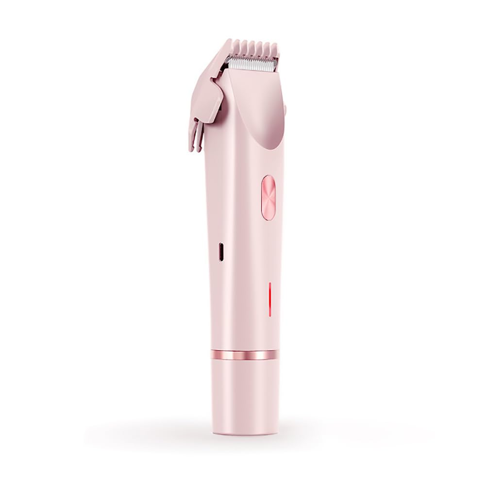 Kwooiuia Women's Dual-Head, Dual-Purpose Electric Shaver & Bikini Trimmer, IPX7 Waterproof for Dry & Wet Use, Underarm Special (Pink)