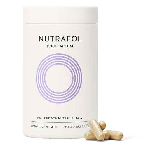 Nutrafol Postpartum Hair Growth Supplements, Clinically Tested for Visibly Thicker Hair and Less Shedding, Breastfeeding-friendly - 1 Month Supply
