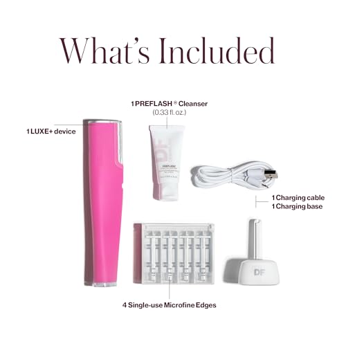 DERMAFLASH LUXE+ Sonic Dermaplaning Tool for Face Peach Fuzz Removal, Anti-Aging and Exfoliation, Pop Pink