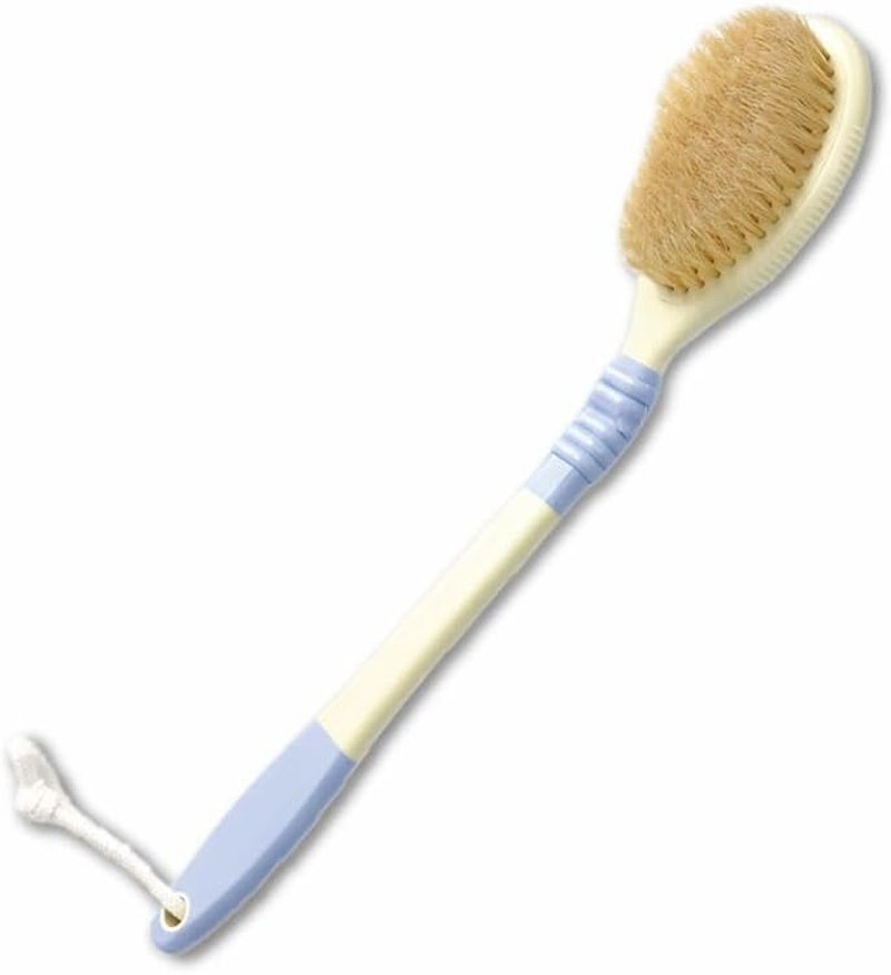 Back Scrubber for Shower - Flexible Natural Boar Bristle Body Brush | Long Handle for Wet or Dry Exfoliating