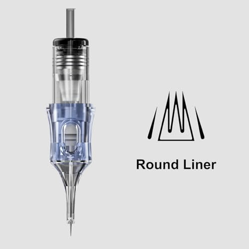 BRONC 50PCS Tattoo Cartridge Needles 1011RL - 11RL #10 Bugpin 0.30mm 11 Round Liner Disposable Tattoo Needles for Rotary Tattoo Machines