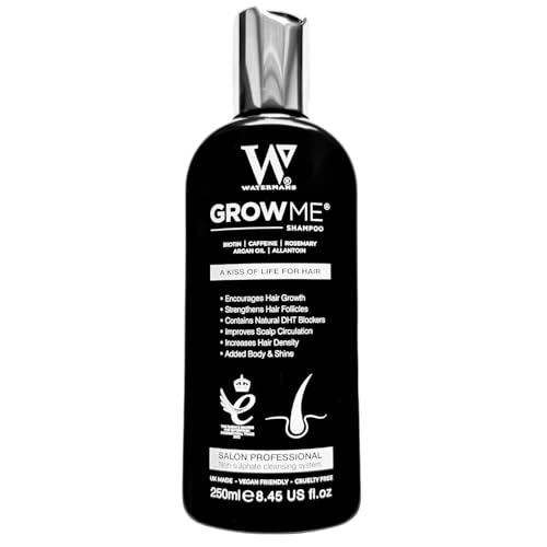 Watermans Shampoo Biotin, Rosemary, Caffeine, Niacinamide, Argan Oil for Thinning Hair, Natural Volumizing for Fine Hair, Hair Growth & Hair Loss with Nutrient-Rich Natural Ingredients 8.45 fl oz