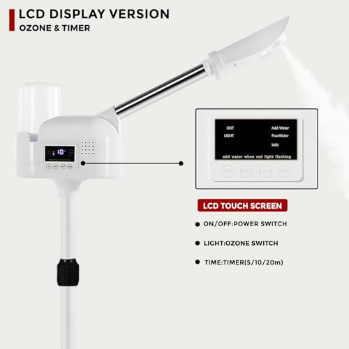 Professional Facial Steamer On Wheels for Esthetician, Touch Screen Vaporizador Facial Steamer with Hot Mist&Timer Function, Spa and Home Use