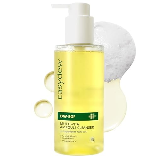 EASYDEW DW-EGF Multi Vita Ampoule Cleanser ? Hypoallergenic Face Wash for Sensitive Skin with High-Concentration EGF Peptide, Multi-Vitamins and Hyaluronic Acid - Ampoule to Bubble Foam, 6.76 fl.oz.