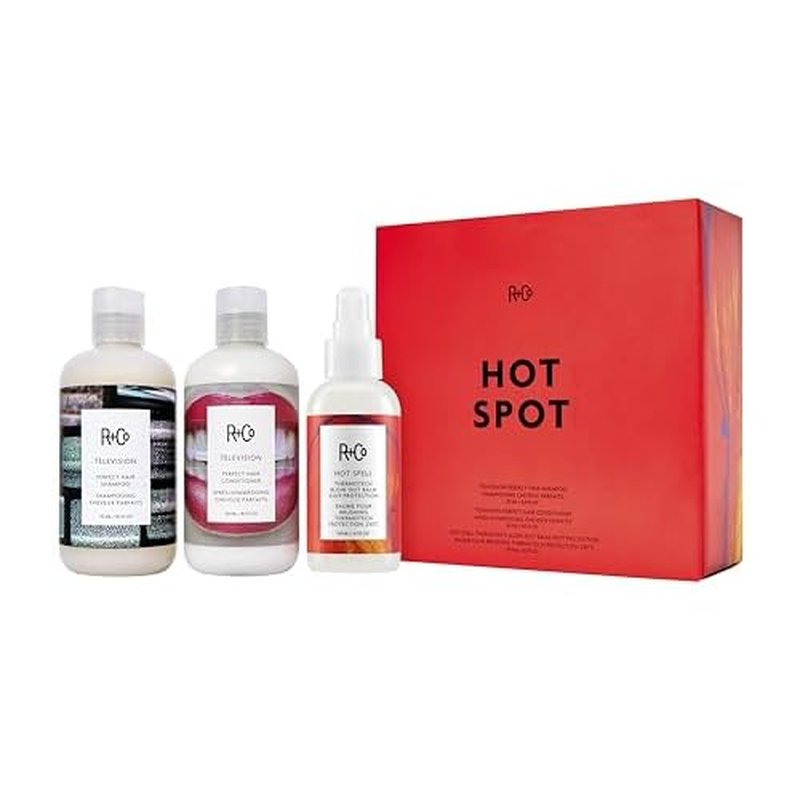 R+Co Hot Spot Care Kit | TELEVISION Perfect Hair Shampoo | Hot Spell Thermo Tech Blow Out Balm