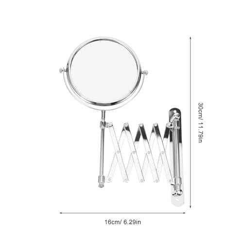 BESPORTBLE Wall Mount Makeup Mirror, 6-Inch Two-Sided Extension Mirror with 3X Magnification - Chrome Bathroom 360¡Æ Swivel