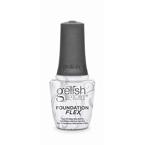 Gelish Foundation Flex ? Flexible Base Coat for Nails, Ridge Filling, & Perfect Protection, Soak-Off Rubber Base Gel Nail Kit for Long-Lasting Nail Strength and Flexibility (Clear, 15mL)