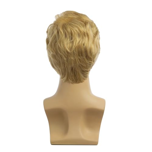 Baruisi Men Wigs Short Blonde Wig Synthetic Heat Resistant Natural Halloween Cosplay Hair Wig