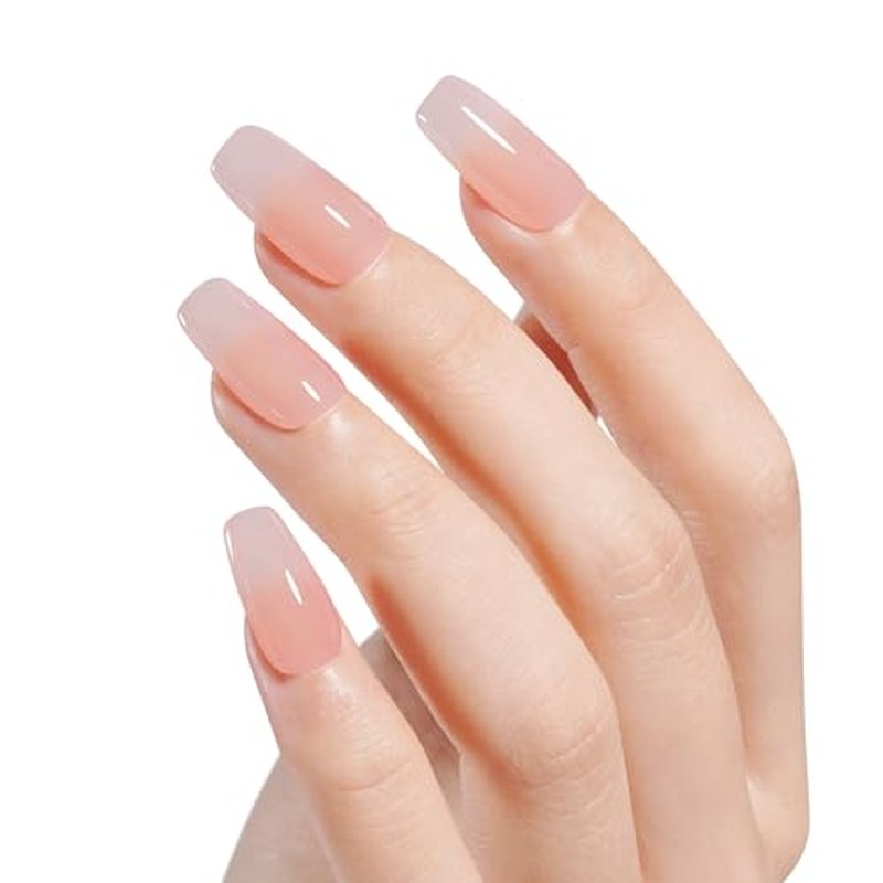 AILLSA Salmon Pink Dip Powder Nail Dipping Powder Jelly Nude Translucent DIY Manicure Salon at Home Easy to Use for Valentine's Day Gift (1 Oz)