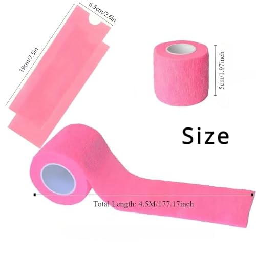 Tattoo Machine Covers & Wrap, 200pcs Tattoo Pen Covers & 8Pcs Wraps & Cutter, Tattoo Machine Bag and Grip, Tattoo Kit Supplies, (Pink)