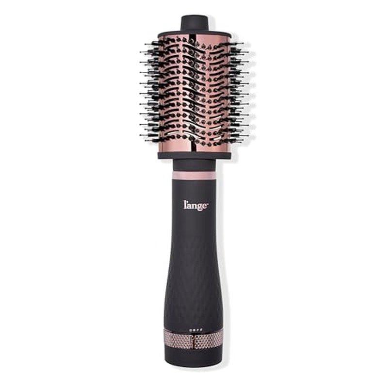 L'ANGE HAIR Multi-Volume Series Blow Dryer Brush | Interchangeable Hair Dryer Brush with Ionic Titanium Barrel for Smooth, Voluminous Styling | Black - Oval 75mm