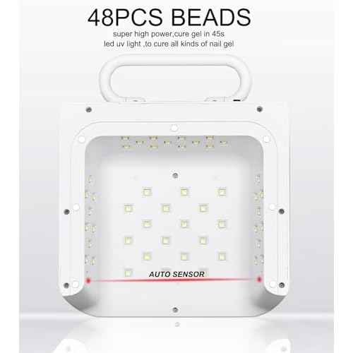 Cordless UV Nail Lamp,220W UV Light for Gel Nails, Rechargeable Professional LED Nail Lamp with 48 Beads & Touch Display, Built-in 3-Timer Modes & Auto Sensor, Fast Curing Nail Dryer