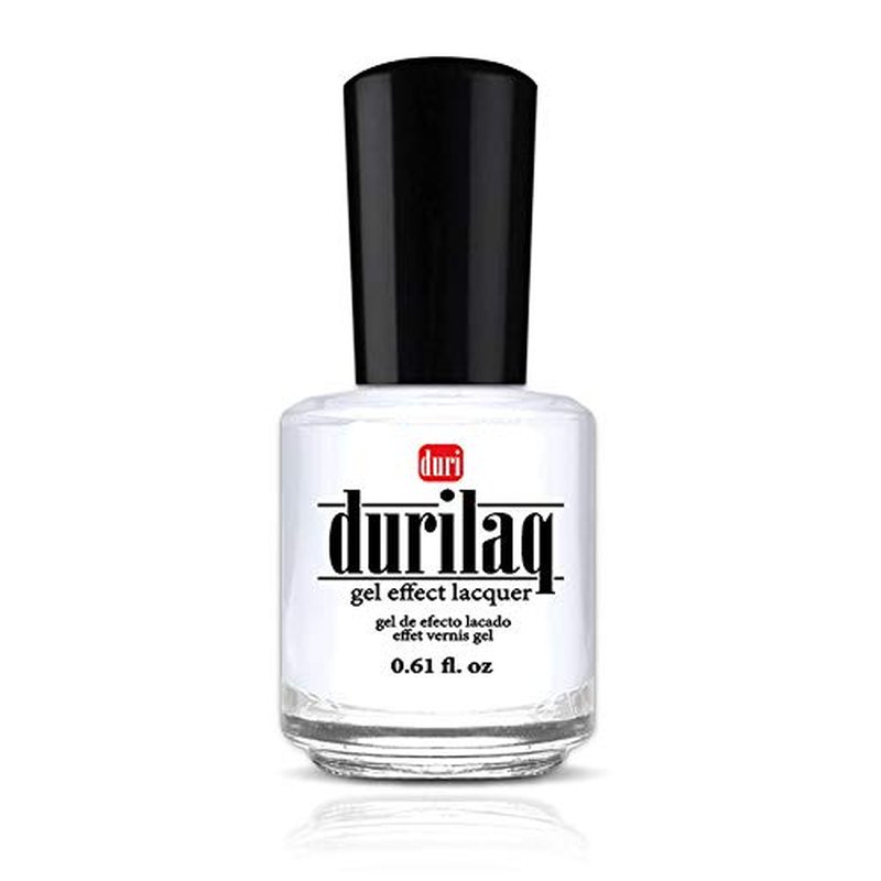 Durilaq Gel Effect Lacquer - Pure White Opaque Nail Polish | Long-Lasting Glossy Finish, 0.61 Fl Oz