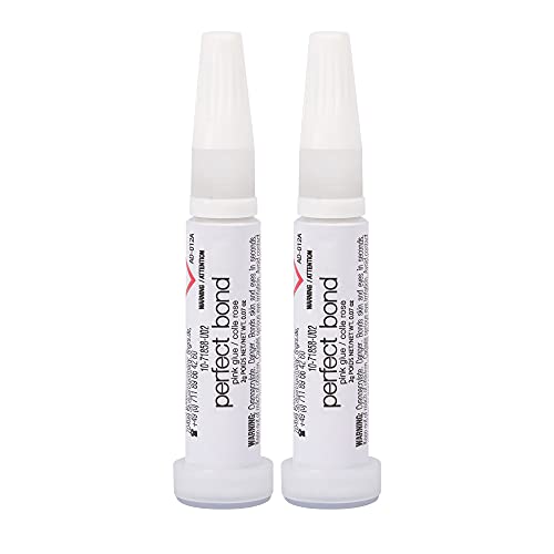 Nailene Perfect Bond Nail Glue, Super Strong, Durable, Easy to Apply Acrylic Nails, Press On Nails, Repairs Natural Nails, Quick Drying Nail Adhesive, Lasts 7 Days, Pink Tint, 2 g/0.07 oz, 2 Pack