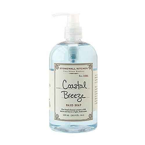 Stonewall Kitchen Coastal Breeze Hand Soap, Enriched with Vitamins, Beautiful Container with Pump, 16.9 Ounces