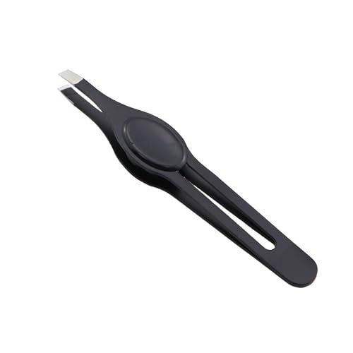 Black Wide Grip Slant Tweezers/Hand Filing Tip 95mm Stainless Steel Eyebrow Clip Multifunctional Hair Plucking Beauty Tool