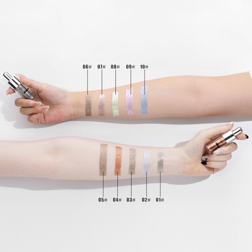 Liquid Glitter Eyeshadow - Metallic Shimmer Formula Waterproof & Smudge-Proof Long-Lasting Eye Makeup for Festivals, Parties (01#MILKY WAY)