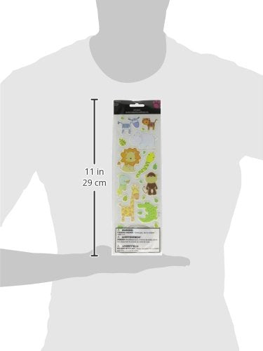 Sandylion SB4X12FO Jungle Animals Foam Sticker 4''X12''