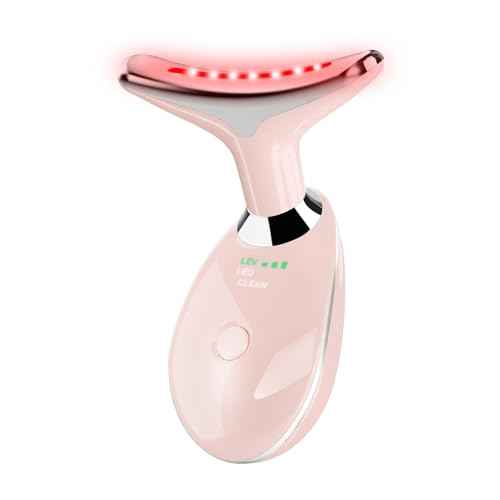 Facial Massager, Red-Light Portable Face Neck Massager Wand for Skin Care (Pink)