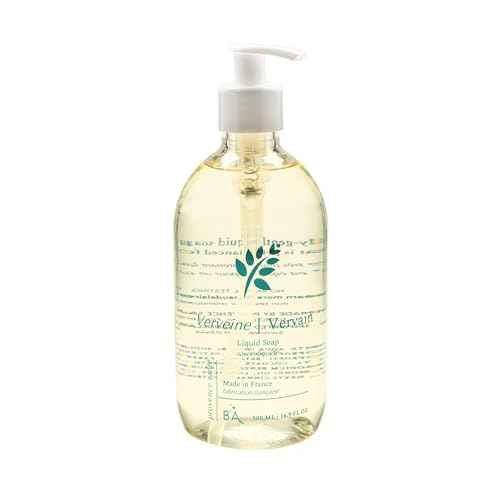 Provence Sante Natural Liquid Soap - Moisturizing Almond Oil Hand Soap with Lemon Vervain Scent - Elegant Pump Dispenser for Kitchen & Bath (16.9 oz)