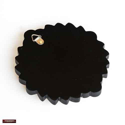 Handmade Small Gold Round Mirror 6in | Peruvian Hand-Carved Wood Hanging Mirror with Gold Leaf Finish for Wall Decor (Gold)