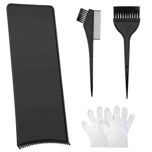 Highlighting Board, Hair Dye Brush, And Hairs Dye Comb 3 PCS, Balayage Board Hair Coloring Paddle Balayage Highlighting Boards with Teeth, Hair-Dye Tools Highlightings Paddle for Barber Salon, Black