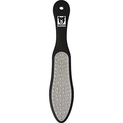 ForPro Black Bear Stainless Steel Pedicure File, Callus Remover Foot File, Double-Sided Professional Quality Tool for Heels and Feet, 10.5¡¯¡¯ L