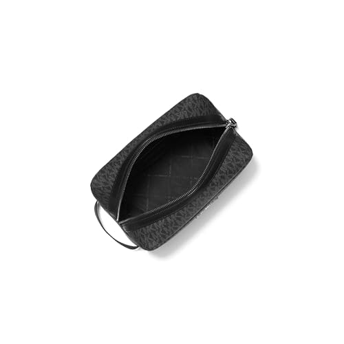 Michael Kors Hudson Toiletry Kit, Shiny Rhodium Hardware/Black