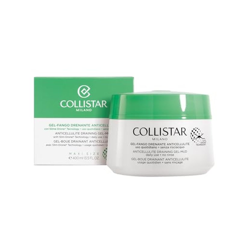 Collistar Gel-mud Draining Anti-cellulite, Unpublished gel-fango texture, has a targeted anti-cellulite, slimming and draining, Contains escin and white mud, Without rinsing, 400 ml