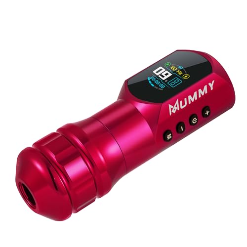 Mummy Tattoo Rotary Cartridge Machine Rotary Battery Pen with1500mAh Digital LED Display for Tattoo Equipment Supply (pink)