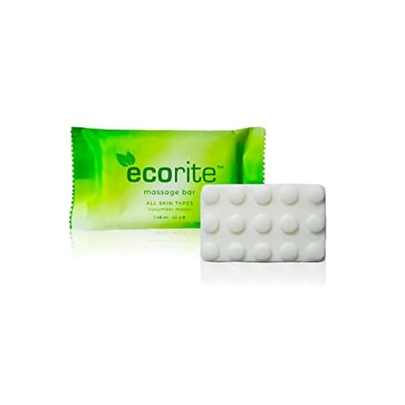 Ecorite Cucumber-Melon 1.5 oz Massage Bar (Pack of 288) - Travel Size Vacation Rental and Hotel Amenities
