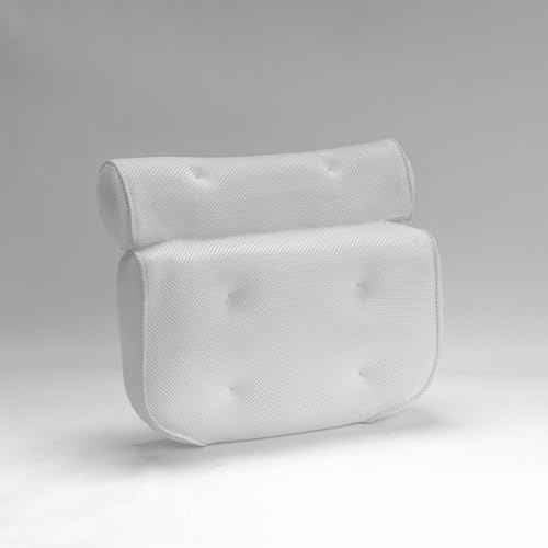 Empava Luxury Bath Pillows for Tub, Bathtub Pillow with Neck, Head, Shoulder and Back Support, Anti-Slip Suction Cups, 4D Mesh Soft Spa Bath Tub Pillow Headrest, Extra Thick, Soft and Quick Dry, White