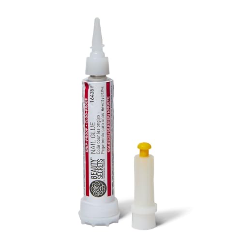 Beauty Secrets Drip & Clog Proof Nail Glue (1 Pack) Bundled with Nail File Black Cushion Medium Coarse 180/100 Grit by Beauty Secrets