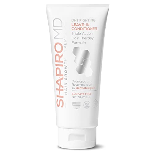 Shapiro MD Hair Growth Experts Hair Loss Leave-in Conditioner, DHT Fighting Vegan Formula for Thinning Hair Developed by Dermatologists, Experience Healthier, Fuller Thicker Hair - 1 Month Supply