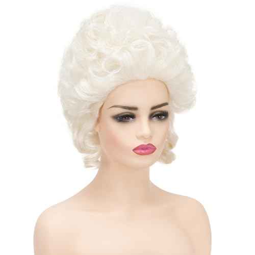 Victorian Wig for Women Curly Blonde Marie Antoinette Wigs,Vintage Beehive Wig18th Century Rococo Costume Cosplay Wigs Party Halloween