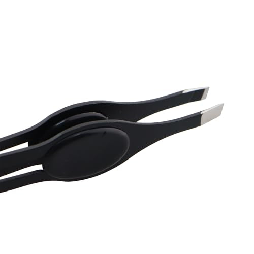 Black Wide Grip Slant Tweezers/Hand Filing Tip 95mm Stainless Steel Eyebrow Clip Multifunctional Hair Plucking Beauty Tool