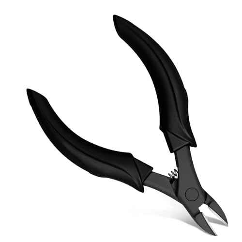 Toe Nail Clippers for Thick Nails for Seniors, Japanese Raised Cutting Edge Ingrown Toenail Clippers, Podiatrist Heavy Duty Abs Ergonomic Handle Large Nail Scissors, Black