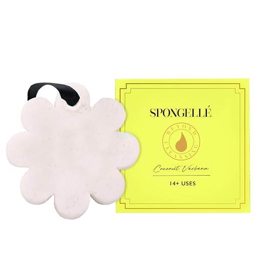 Spongelle Coconut Verbena Wild Flower Buffer Body Scrubber with Box | Bath & Shower Loofah for Women | Exfoliator with Body Wash Infused | 14+ uses