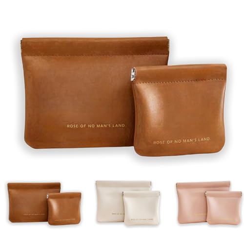 Cosmetic Bags for Women Small Makeup Bag for Purse Pu Leather Makeup Pouch Travel Makeup Bag with Zipper Make Up Bag for Travelling (Brown)