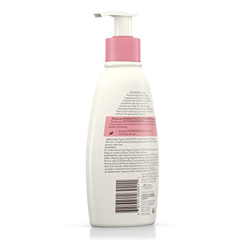 Aveeno Creamy Oil Daily Body Moisturizer, Non-Greasy & Lightly Scented Body Moisturizer with Oat & Almond Oil Nourishes Dry Skin with 24 Hours of Moisture, Non-Comedogenic, 12 fl. oz
