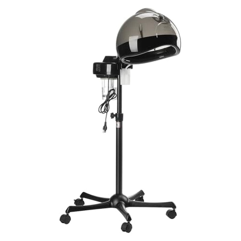 VEVOR Professional Hair Steamer for Deep Conditioning, 11.81-inch Hooded Ionic Hair Steamer with 2 Modes, Height-Adjustable Standing Hair Steamer with Timer, 5 Wheels (2 Lockable) for Salon Home Spa
