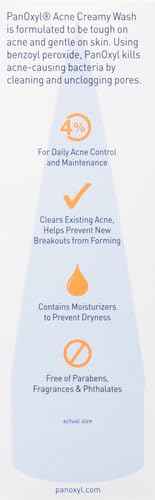 PanOxyl Antimicrobial Hydrating Acne Creamy Wash, 4% Benzoyl Peroxide, 6 Ounce (Pack of 2)