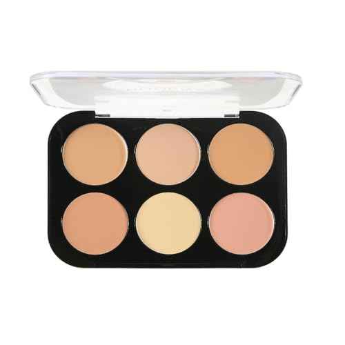 Corlo Cream Contour Palette, 6 Colors Concealer Correct Full Coverage Foundation Palette for Dark Circles Makeup (Light)