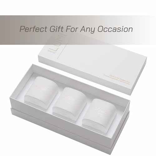 Set of 3 Scented Soy Candles Gift Set | One Life Collection | Orange Blossom, White Tea and White Bloom | Crackling Wood Wick | 50+ HR Burn, 9.8oz Each | Luxury Soy Candle Gift for Women & Home