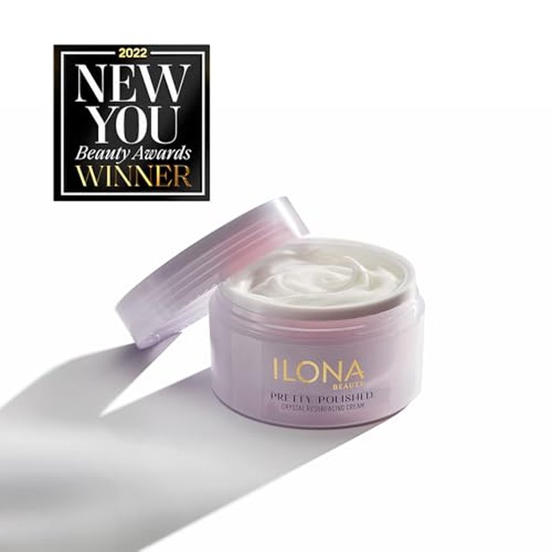 ILONA Pretty Polished Crystal Resurfacing Cream ? 2022 New You Beauty Award Winner | Luxury Microdermabrasion Face Polish with Lactic Acid & Micro Crystals for Smooth, Radiant Skin, 1.7 oz.
