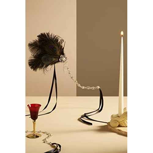 BABEYOND 1920s Flapper Feather Headband Roaring 20s Showgirl Great Gatsby Headpiece