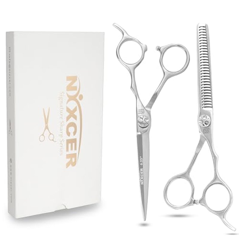 Professional Scissors - 6.25" Arc Hair Cutting Scissors 440C Japanese Steel, Featuring Long-Lasting Sharpness(Hair Cutting & Thinning Scissors)