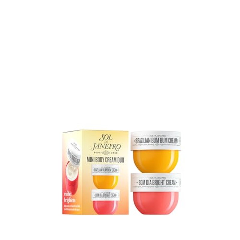 Sol de Janeiro Mini Body Cream Trial Set - Travel Size Gift Set - Beauty Stocking Stuffers - Brazilian Bum Bum Cream & Bom Dia Bright Cream - 2 Piece Set 25 mL - $24 Value