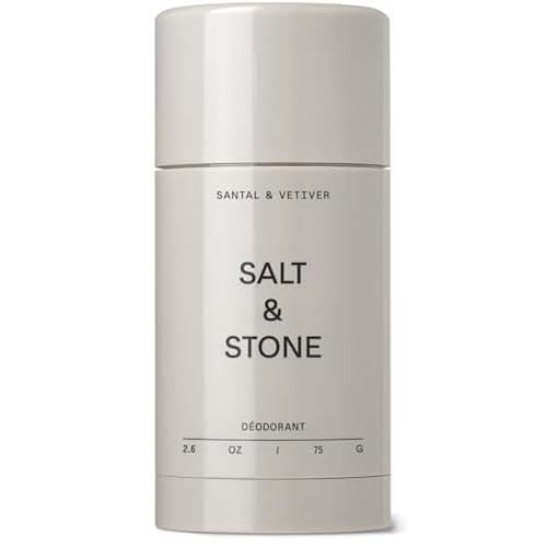 SALT & STONE Aluminum Free Deodorant | Extra Strength 48 Hour Protection for Women & Men | Made with Seaweed Extracts, Shea Butter & Prebiotics (Santal & Vetiver)