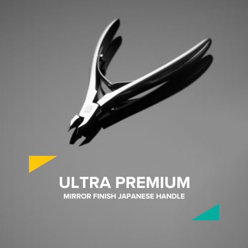 Rui Smiths Ultra-Premium Stainless Steel Cuticle Nippers - Professional Stainless Steel Cuticle Cutters - Japanese Handle, Mirror Finish - 4mm Jaw, Double Spring